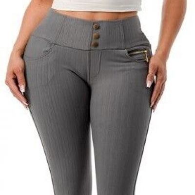 Women's High Waist Stretch Fleece Lined Leggings-with Pockets Soft Skinny Pants